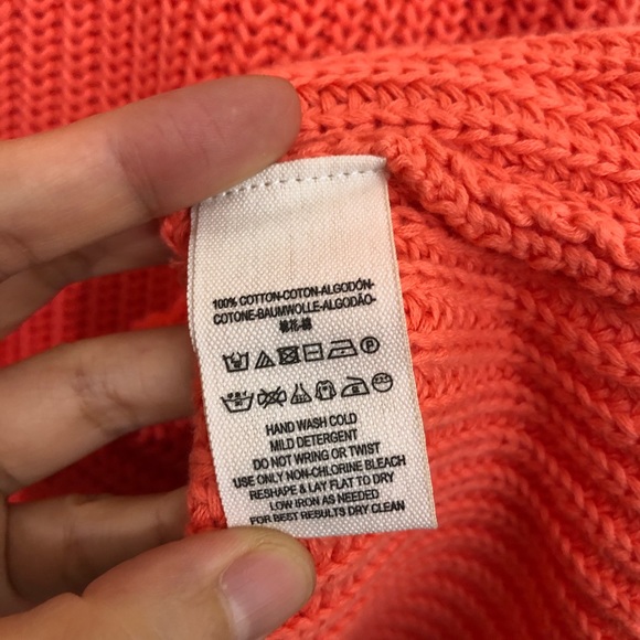 Free People Sweater V-Neck Bell Sleeve Coral Orang - Picture 12 of 12